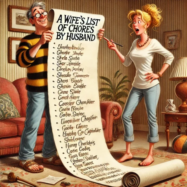 A Wifes List of Chores Given By Husband